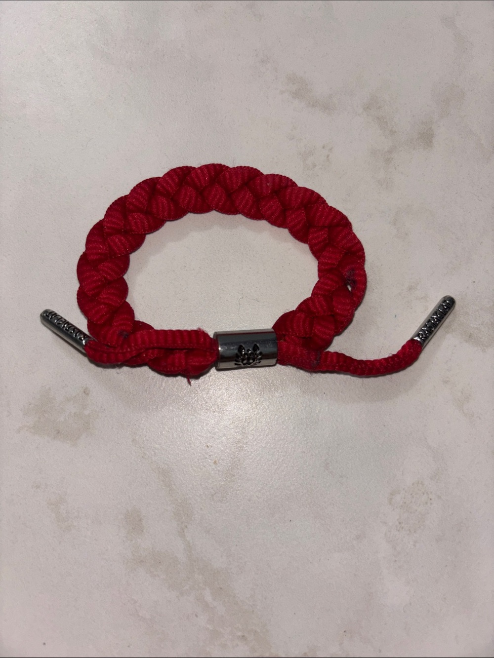 Men's Braided Red Rope Bracelet with Metal Clasp